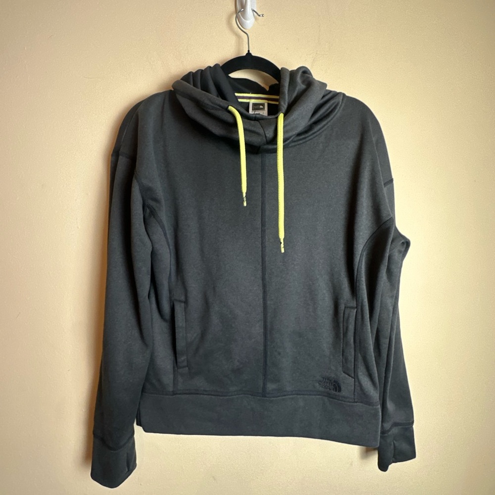 North Face Gray Funnel Neck Hoodie Pullover Sweatshirt Women’s Size Medium - Picture 15 of 15